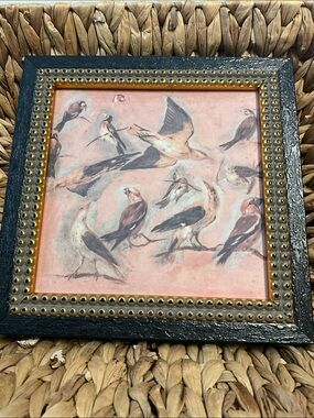 Vintage Style Bird Print Framed Wall Art in blush Gallery wall collage